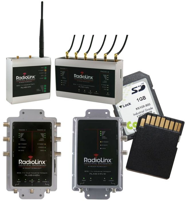 ProSoft Technology industrial 802.11n radios use a removable memory card to save and manage radio configuration settings